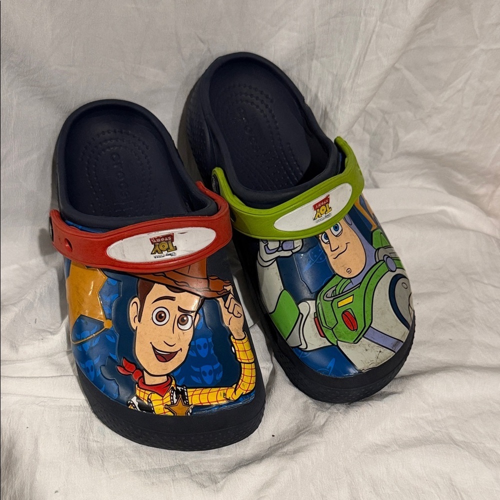 CROCS Kids Toy Story Clogs - Navy and Lime
